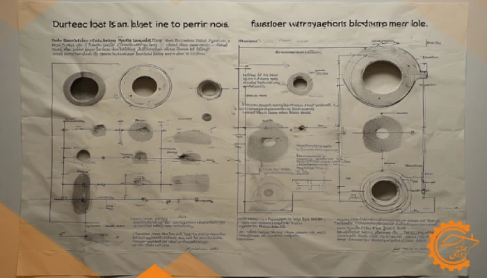 نمودار مقایسه‌ای فاصله استاندارد سوراخ تا خط خم و دفرمه شدن سوراخ هنگام خمکاری ورق